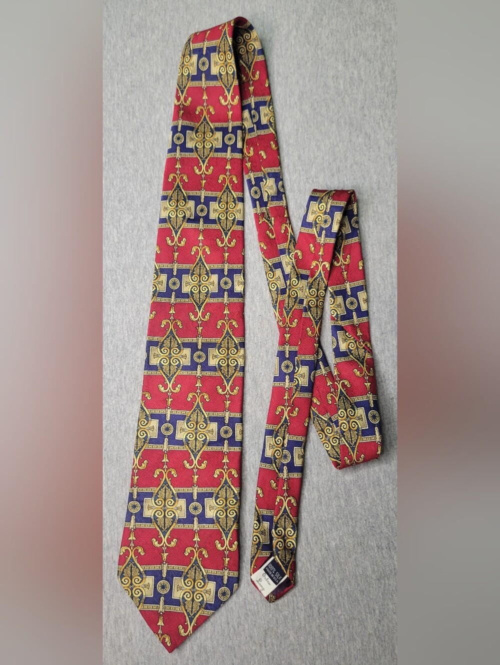Men Mark Mathieu Collection Tie 100% Silk Extra Long Necktie Baroque Geometric
